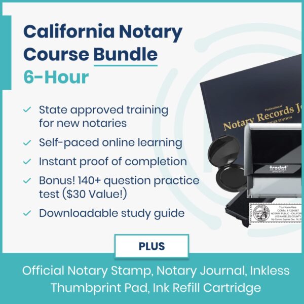 California 6-Hour Notary Course And Essential Supplies Bundle