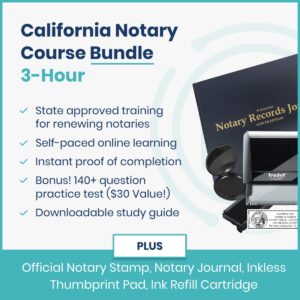 California 3-Hour Notary Course And Essential Supplies Bundle