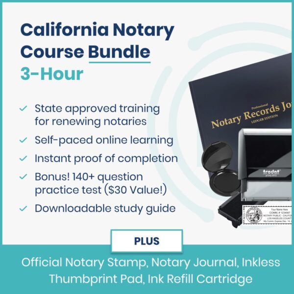 California 3-Hour Notary Course And Essential Supplies Bundle