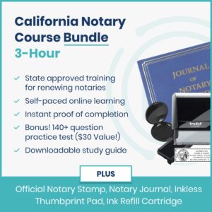 California 3 Hour Notary Course And Essential Supplies Bundle