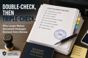 Reviewing large notary document packages