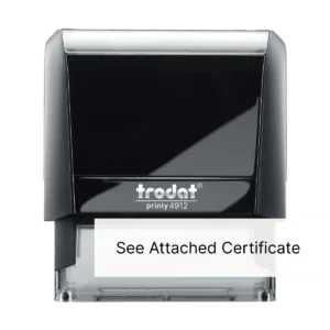 See Attached Certificate Stamp
