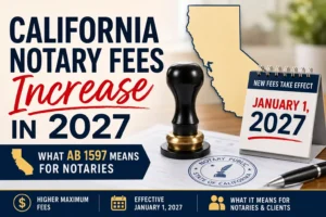 California Notary Fees Increase in 2027: What AB 1597 Means for Notaries